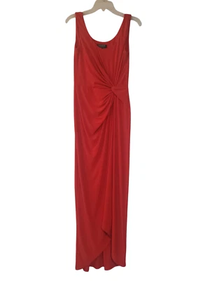 Vestido Lauren Ralph Lauren Noche Fiesta Baile de graduación Rojo Para Mujer 4 Sin Mangas Acanalado Largo Foto 1 de 4