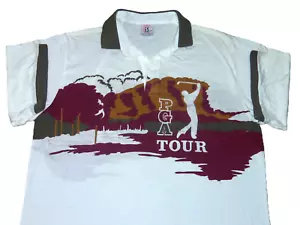 POLO GOLF PGA TOUR DOUBLE FACE LEGGERA SOTTILE NUOVA VINTAGE ANNI 90 XL RARA! - Foto 1 di 4