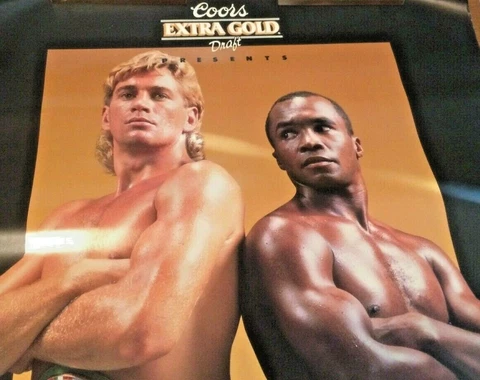 1988 Lalonde VS Leonard Promo Poster Coors Extra Gold Draft Caesars Palace Rare Cover