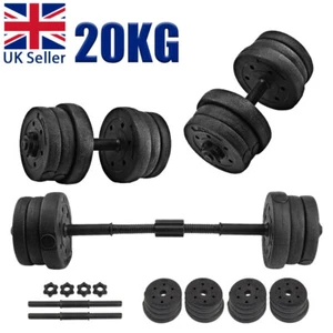 20Kg Dumbbells Pair of Weights Barbell/Dumbells Body Building Set Gym Kit - Picture 1 of 12
