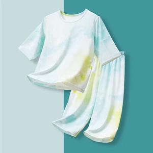 Boys cool summer Pajama Kids Soft Bamboo Viscose Snug fit Pjs 2pcs Set Sleepwear - Picture 1 of 33