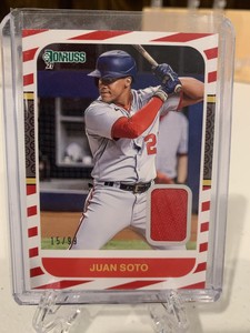 2021 Panini Donruss Retro 1987 Materials Red 15/99 Juan Soto #87M-JS Padres