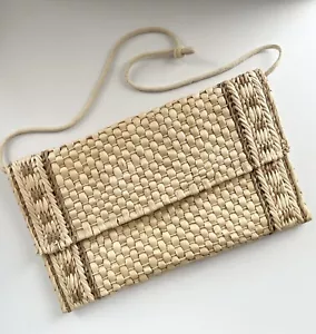Vintage Mister Ernest woven straw Bag With Rope strap light natural purse - Picture 1 of 9