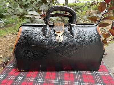 Vintage Kruse Leather Doctor Bag Cow Hide Antique Medical Bag No Key 1426 Case • 157.99$