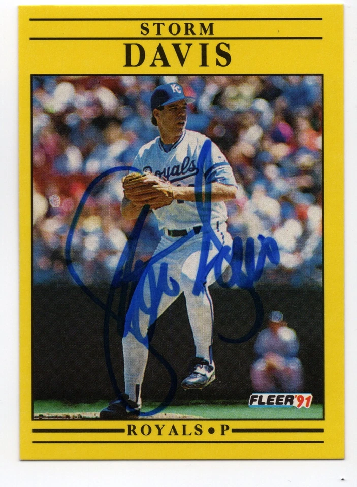 Storm Davis Autograph On a 1991 Fleer - Kansas City Royals (Read!) - Image 1 of 1