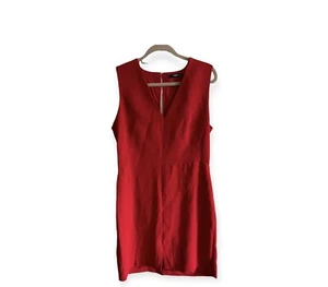 Mango Collection Gorgeous Vibrant Red Fitted Smart Office Dress Size 12 - Picture 1 of 7