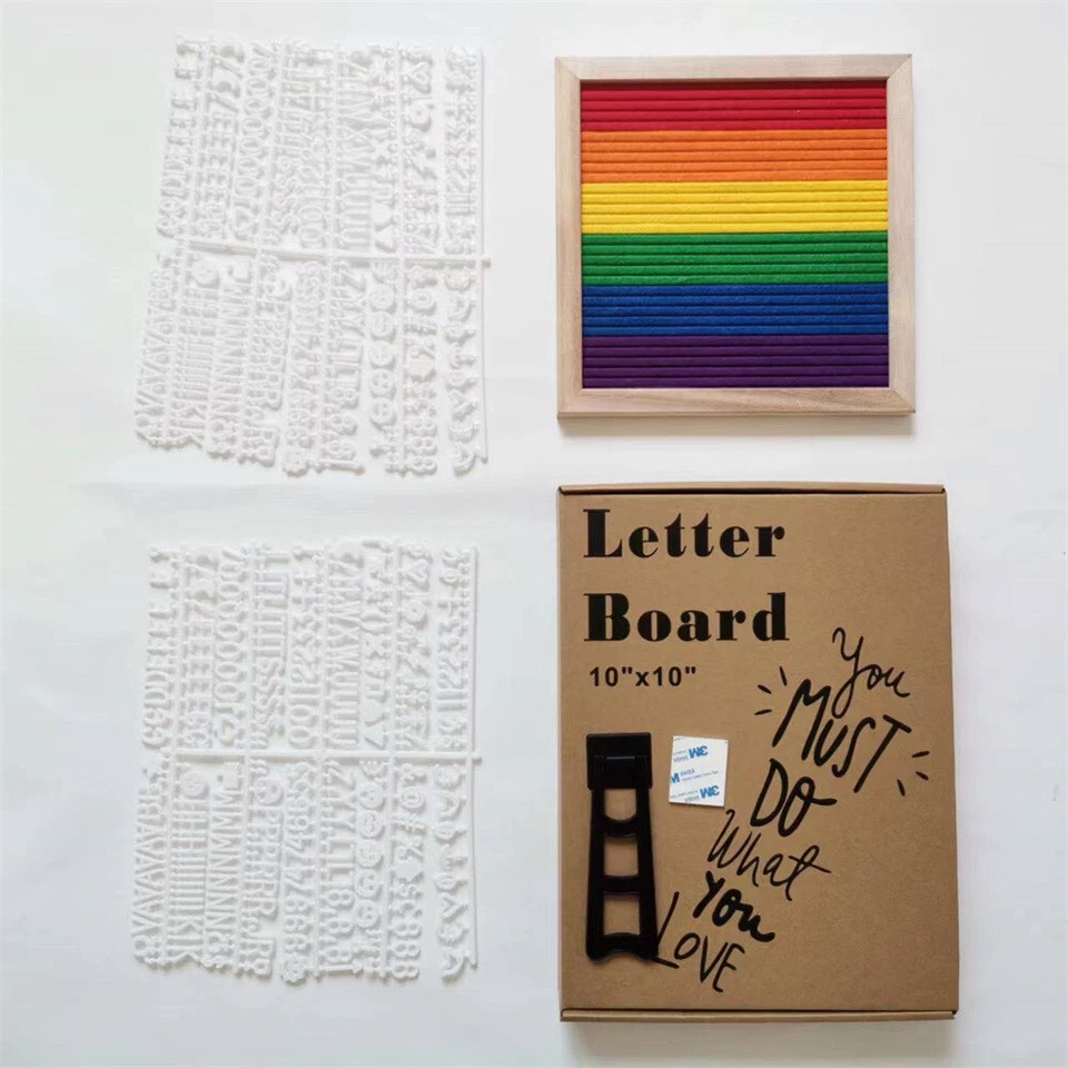 Multicolor Felt Letter Board with Letters & Numbers, 10x10" Wooden felt board - Image 1 of 4