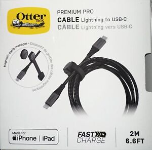 OtterBox Lightning to USB-C Fast Charge Premium 6.6 Ft- Black MFi- Certified