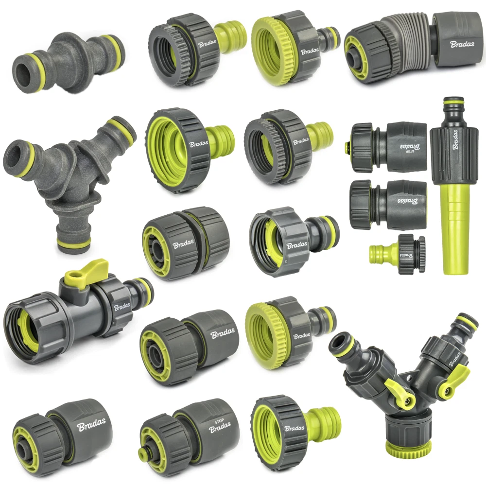 Bradas Schlauchkupplung 1/2" Mit STOP-Funktion | Schnellkupplung Für Gartenschlauch | Lime LINE Soft LE-S2140K
