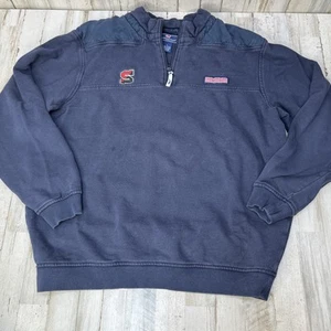 Vineyard Vines Sweater Men Sz L Blue 1/4 Zip Pullover Shep Shirt Preppy Whale S - Picture 1 of 8