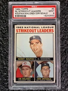 1964 Topps Baseball #5 NL Strikeout Leaders PSA 9 - Picture 1 of 2