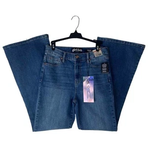 Girl-ish High Rise Flare Denim Jeans 7/28 Aubree Medium Wash Neu mit Etikett dehnbar Komfort - Bild 1 von 10