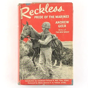 Reckless: Pride Of The Marines (1955) Geer - 1st Edition HCDJ, USMC Warhorse - Picture 1 of 24