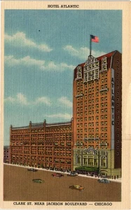 Dr Jim Stamps Postcard Hotel Atlantic Chicago Linen Unposted - Picture 1 of 2