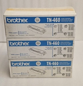 3 New Genuine OEM Brother TN460 High Yield Black Toner Cartridges Sealed In Box - Picture 1 of 7