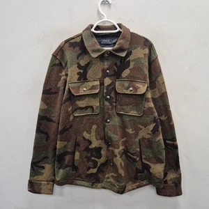 Ralph Lauren Polo Army Jungle Camouflage Long Overshirt Shirt Schaket Size Large - Picture 1 of 8