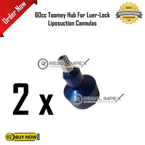 2 x Toomey Hub für Luer-Lock Fettabsaugkanülen - 60cc für Fettveredelung - Bild 1 von 3