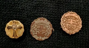 Antique Genuine Little System SS Baptist Religious Gold-plated Pins (3x) Lot - Picture 1 of 10