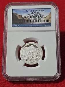 2011-S GLACIER N.P. SILVER QUARTER NGC PF 69 UC EARLY RELEASES    #T5764 - Picture 1 of 2