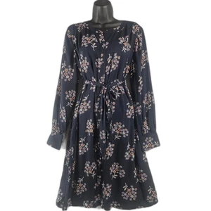 New LOFT Maternity Dress Size Small Floral Cottage Midi Shirt Dress Belted - Picture 1 of 7