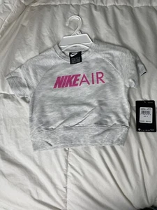 nwt girls nike air sweat shirt gray and pink size 6 - Picture 1 of 7