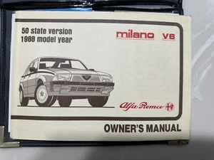 NOS 1988 Alfa Romeo Milano USA OEM Factory Original User Owners Manuals COMPLETE - Picture 1 of 13