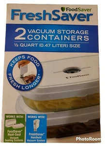 2 Pack Food saver Vacuum Storage Containers 1/2 Quart Size - NEW Open Box - Picture 1 of 4