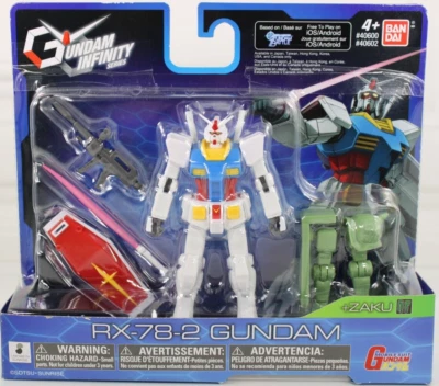 FIGURA DE ACCIÓN BAN DAI GUNDAM INFINITY SERIES RX-78-2 GUNDAM 4" CON PIEZAS ZAKU. Foto 1 de 4
