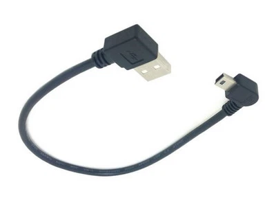Mini USB 5Pin 90D Left Angled Male to Left USB 2.0 Male Data Charge Cable 20cm  - Image 1 of 3