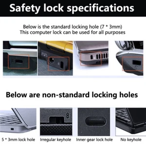 Laptop Password Lock Key Lock Anti-theft Lock Tablet Universal Security Wire - Afbeelding 1 van 14