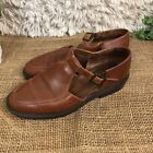 Eddie Bauer Womens Flat Shoes Brown Leather Buckle Almond Toe Strap 5.5 M