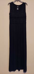 St John's Bay Black Sleeveless Maxi Dress Size Petite Medium (NEW)