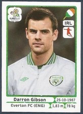 PANINI EURO 2012- #352-REP OF IRELAND-EIRE-EVERTON-MANCHESTER U-DARRON GIBSON