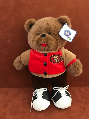 NWT Good Stuff SAN FRANCISCO 49ers Stuffed Teddy Bear w/ Jacket & Tennis Shoes Cover