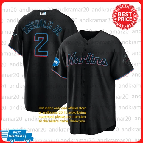 Jazz Chisholm Jr. #2 Miami Marlins 2023 Season Black Jsy All Size Cover