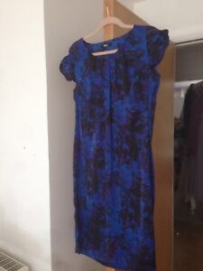 Ladies M&S Size 12 Black/blue/purple Dress