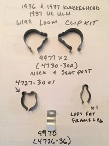 Harley 1936-1937 Knucklehead EL FL Main Wire Loom Clip & Clamp Kit 4730-30A - Picture 1 of 1