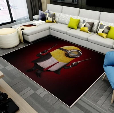 Alfombra de dibujos animados Minions, alfombra fresca para habitaciones infantiles, alfombra divertida de dibujos animados Foto 1 de 4