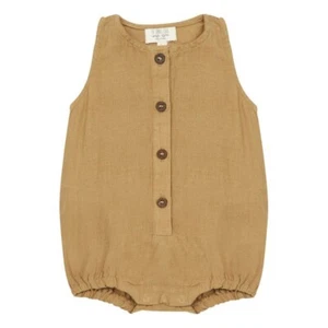 The Simple Folk Camel Linen Freedom Romper - Picture 1 of 9