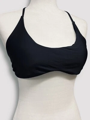 Fabletics NOA Scoop Neck Bikini Top Black Medium Athletic Swimwear NWT - Image 1 of 4