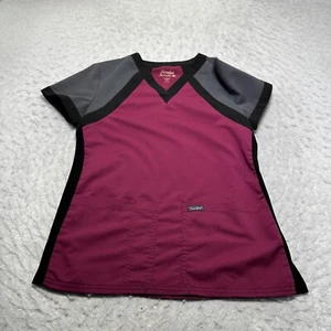 Sanibel Scrubs Scrub Top Red Wine Short Sleeve Vet Nurse Womens Size Small S - Picture 1 of 11