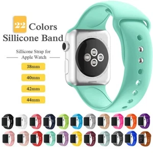38/42/41/45mm Silicone Sports Band iWatch Strap for Apple Watch Series 7 6 5 4 3 - Picture 1 of 70