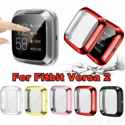 EEEKIT 2Pack TPU Screen Protector Watch Case For Fitbit Versa 2 All-Around Protective
