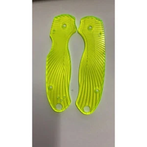 New 1 Pair Green Acrylic Handle Scales for Spyderco Para 3 / C223 - Picture 1 of 6