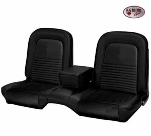 Mustang 1967 cupé asiento de banco delantero y trasero tapizado - vinilo negro hecho por TMI  - Imagen 1 de 5