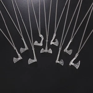 Collar colgante talismán hacha nórdica para hombre joyería vikinga celta Valknut Odín - Imagen 1 de 36