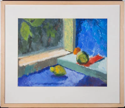 Gouache contemporáneo enmarcado - Bodegón fauvista con fruta Foto 1 de 4