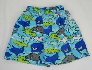Park Bench Swimming Trunks Size 4T Kid's/ Boys Blue Shark Patterned Board Shorts - Picture 1 of 12