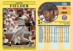 Cecil Fielder 1991 Fleer Baseball Card 335  Detroit Tigers