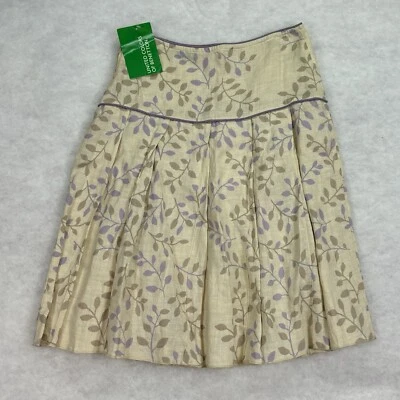 Falda Plisada Floral Lino Vintage Y2K United Colores Of Benetton Talla 38 Foto 1 de 4